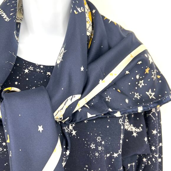 Chicos Womens Astrology Long Sleeve Top and Large Silk Scarf Set Chico's Size 2 - Picture 2 of 11